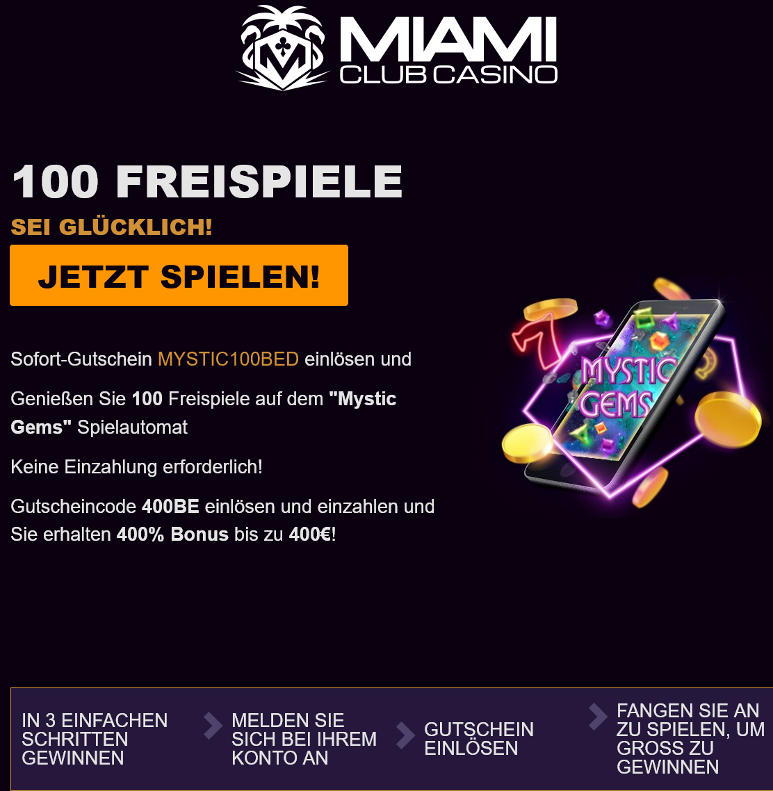 Miami Club 100 Free Spins (German)